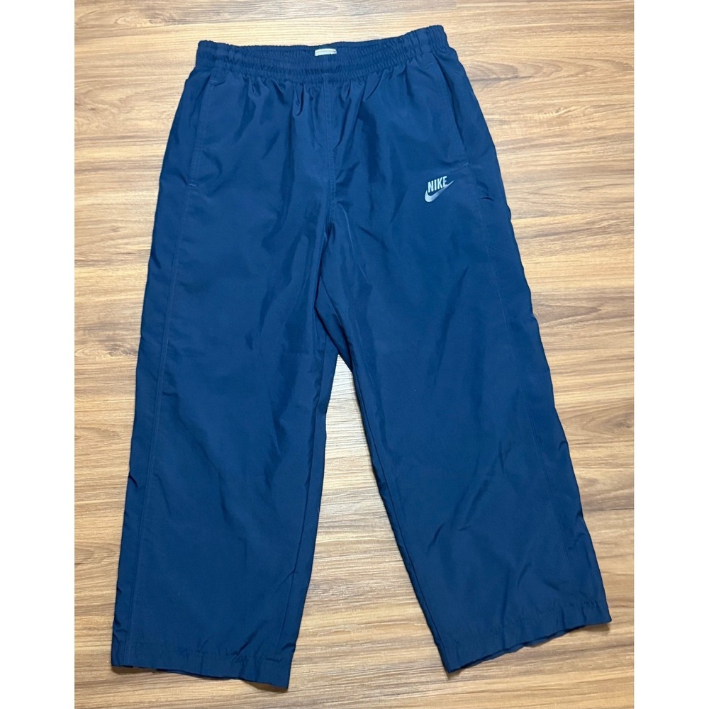 VTG Y2K Nike Sportswear Men Navy Blue Mesh Lined Baggy Track Pants Sz Large